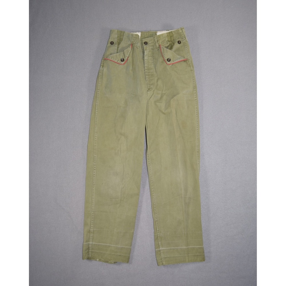 Vintage Boy Scouts of America Pants Boys 14 26x27 Olive Uniform 70s Talon Zip